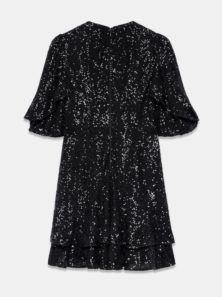 Mint Velvet Black Sequin Mini Dress - Image 7 of 7 Mint Velvet Black Sequin Mini Dress - Image 7 of 7