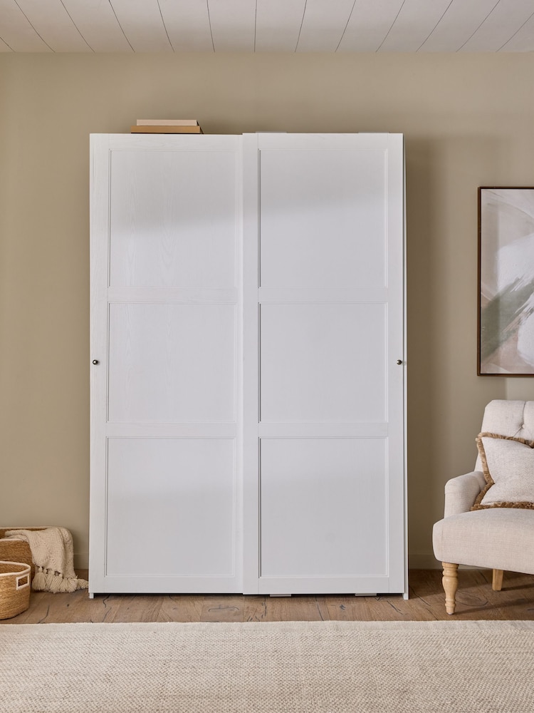 Chalk White Malvern 1.5m Sliding Semi-Fitted Wardrobe - Image 1 of 14 Chalk White Malvern 1.5m Sliding Semi-Fitted Wardrobe - Image 1 of 14