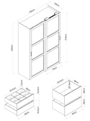 Chalk White Malvern 1.5m Sliding Semi-Fitted Wardrobe - Image 6 of 14