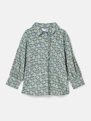 Joules Girls' Liliana Blue Ditsy Pop Over Blouse - Image 1 of 5