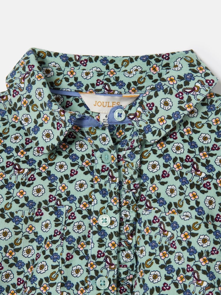 Joules Girls' Liliana Blue Ditsy Pop Over Blouse - Image 2 of 5