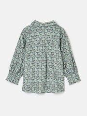 Joules Girls' Liliana Blue Ditsy Pop Over Blouse - Image 3 of 5