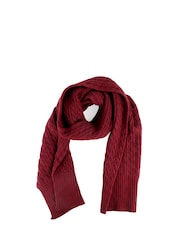 Jones Bootmaker Burgundy Red Valkyrie Soft Knitted Pom Hat & Scarf Set - Image 2 of 4