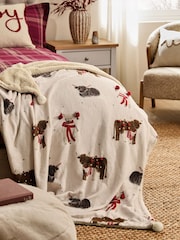 Natural Christmas Hamish Fleece Throw - Image 1 of 6