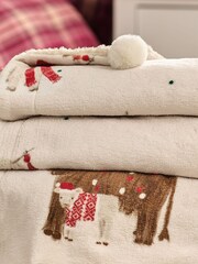 Natural Christmas Hamish Fleece Throw - Image 3 of 6