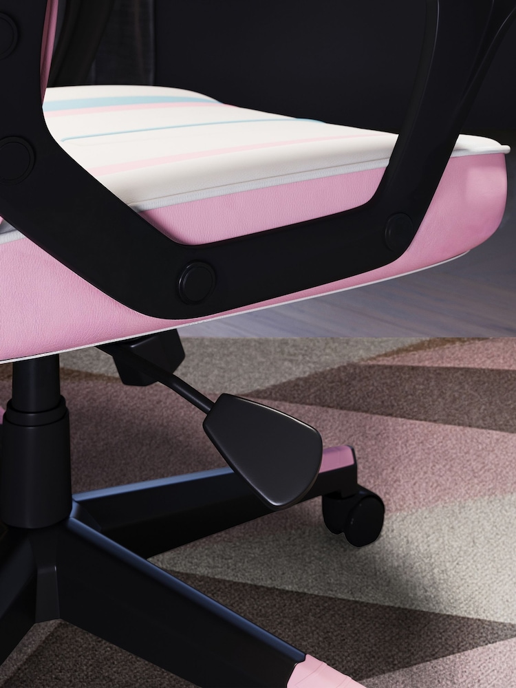 X Rocker Bubblegum Pink Tempest Ergonomic PC Office Gaming Chair - Image 6 of 6 X Rocker Bubblegum Pink Tempest Ergonomic PC Office Gaming Chair - Image 6 of 6