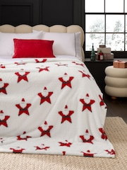 Red Christmas Santa Fleece Throw - Image 1 of 4