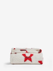 Red Christmas Santa Fleece Throw - Image 4 of 4