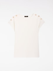 Lipsy Black/White Military Button Detail Round Neck T-Shirts 2 Pack - Image 5 of 6