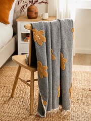 Grey Christmas Gingerbread Throw - Image 3 of 6