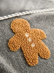 Grey Christmas Gingerbread Throw - Image 5 of 6