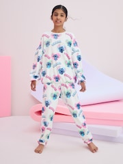 White/Pink License Lilo and Stitch Cosy Fleece Pyjamas (3-16yrs) - Image 1 of 10