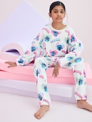 White/Pink License Lilo and Stitch Cosy Fleece Pyjamas (3-16yrs) - Image 2 of 10