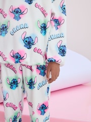 White/Pink License Lilo and Stitch Cosy Fleece Pyjamas (3-16yrs) - Image 4 of 10