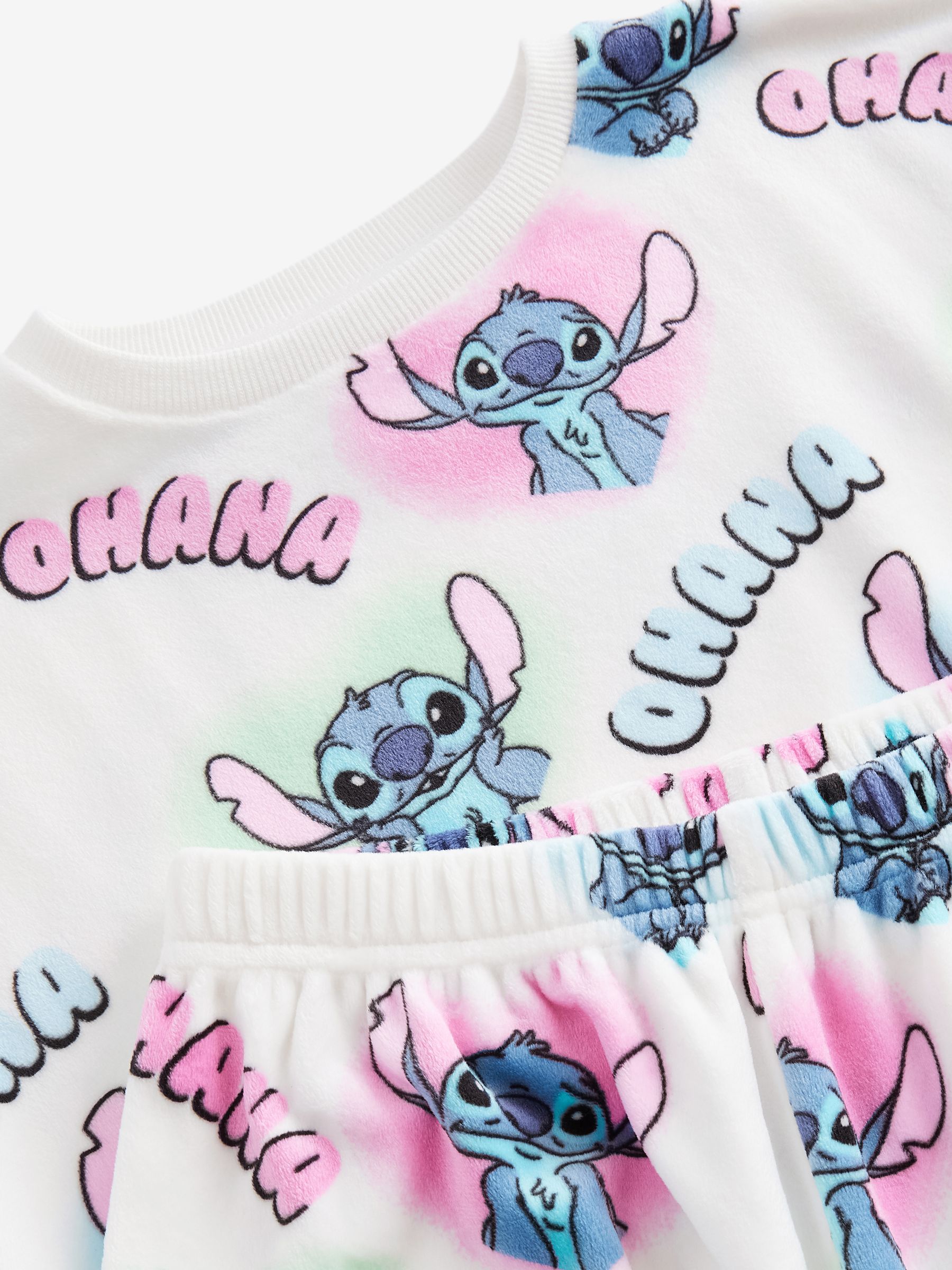 Buy White Pink License Lilo and Stitch Cosy Fleece Pyjamas 3 16yrs from Next Luxembourg