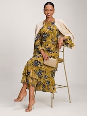 Сары - Jolie Moi Frill шифон Midaxi көйлегі - 6суретінің 5 суреті