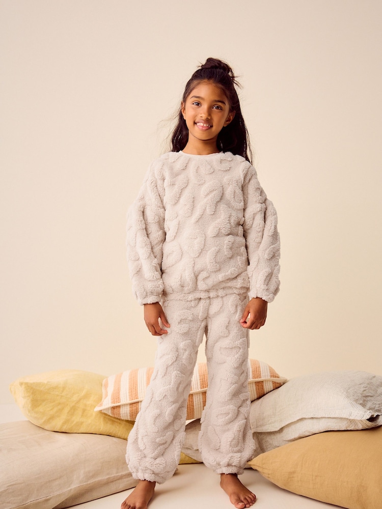 Imprimé animal crème - Pyjama en laine polaire Jacquard (3-16yrs) - Image 3 of 8