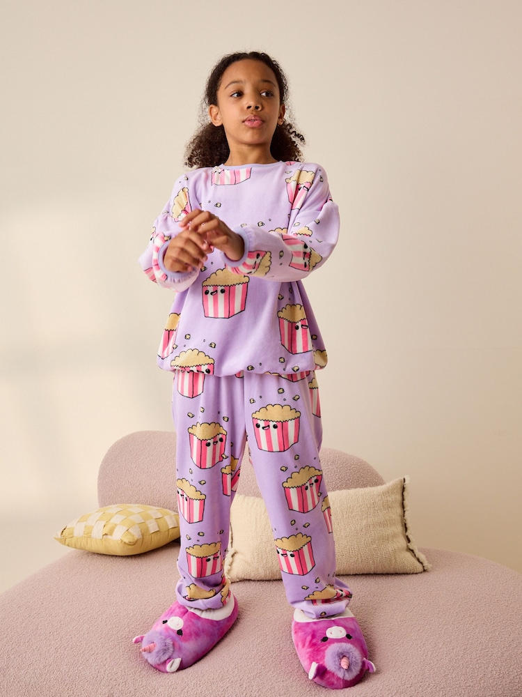 Lilac Purple Cosy Fleece Pyjamas (3-16yrs) - Image 1 of 7 Lilac Purple Cosy Fleece Pyjamas (3-16yrs) - Image 1 of 7