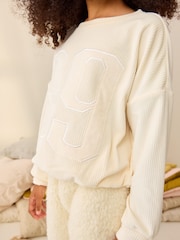 Cream/Blue Cosy Fleece Pyjamas (3-16yrs) - Image 5 of 9