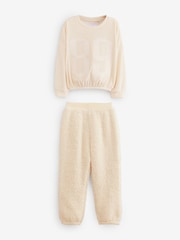 Cream/Blue Cosy Fleece Pyjamas (3-16yrs) - Image 6 of 9