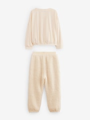 Cream/Blue Cosy Fleece Pyjamas (3-16yrs) - Image 7 of 9