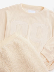 Cream/Blue Cosy Fleece Pyjamas (3-16yrs) - Image 8 of 9