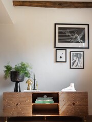 Rockett St George Mango Wood Starburst Wide TV Unit - Image 2 of 9