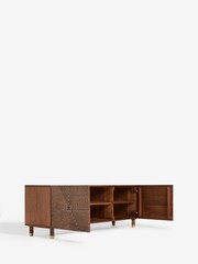 Rockett St George Mango Wood Starburst Wide TV Unit - Image 6 of 9