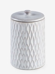 Grey Embossed Geo Biscuit Jar - Image 4 of 4