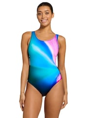 Zoggs Blue Scoopback Swimsuit with Fixed Foam Cups - Image 2 of 7