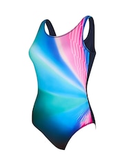 Zoggs Blue Scoopback Swimsuit with Fixed Foam Cups - Image 6 of 7
