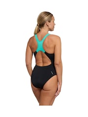Zoggs Black Powerback Swimsuit with Shelf Bra Lining - Image 4 of 7