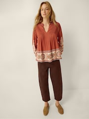 Monsoon Brown Alexandra Floral Pintuck Blouse - Image 3 of 3
