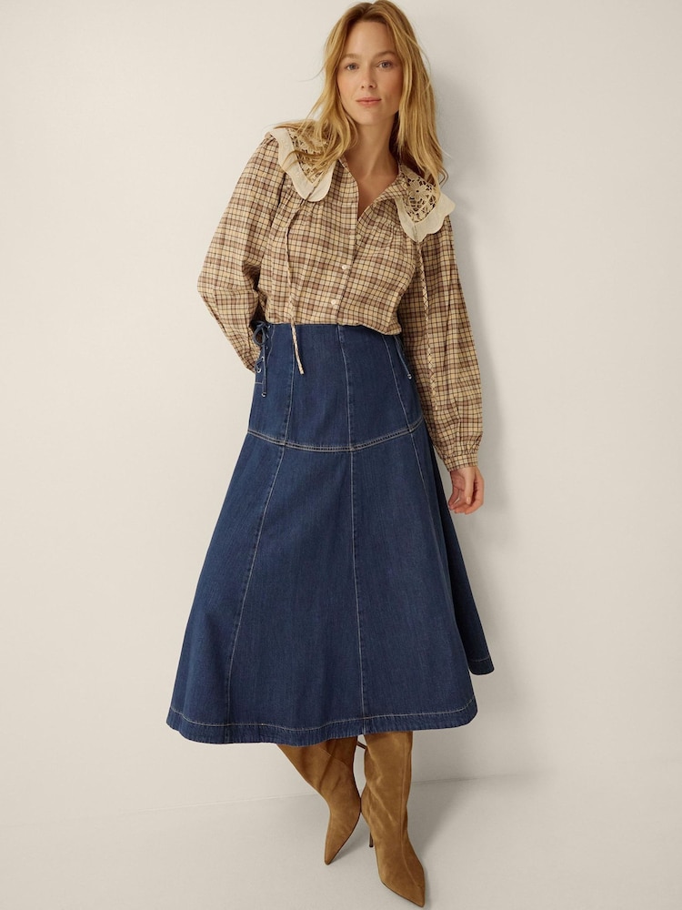Джинсовое платье миди с завязками по бокам Monsoon Macy - Изображение 1 4