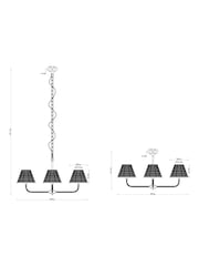 Brass Stratford Woven Rattan 4 Light Chandelier Ceiling Light - Image 7 of 7