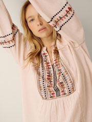 Monsoon Pink Aoife Geometric Embroidered Top - Image 3 of 4
