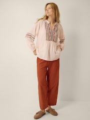 Monsoon Pink Aoife Geometric Embroidered Top - Image 4 of 4