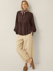 Monsoon Brown Sandy Relaxed Blouse - Image 3 of 5