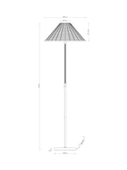 Brass Stratford Woven Rattan Floor Lamp - Image 4 of 6