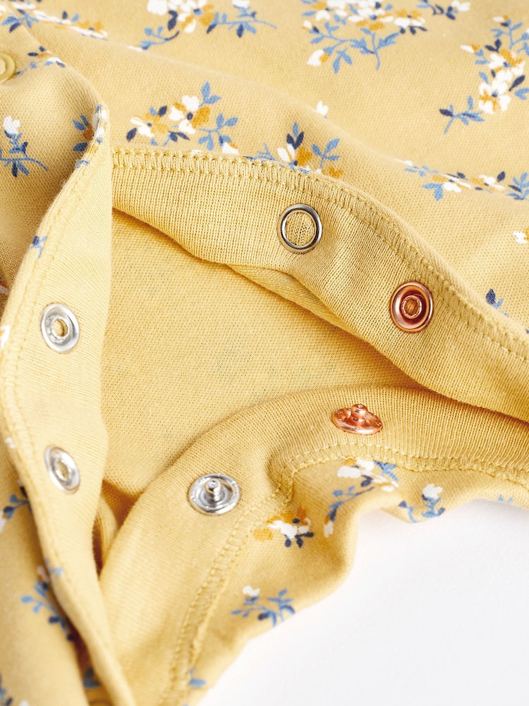 Ochre Yellow Baby Footed Sleepsuits 5 Pack (0-2yrs) - Image 15 of 16