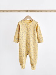 Ochre Yellow Baby Footed Sleepsuits 5 Pack (0-2yrs) - Image 5 of 16