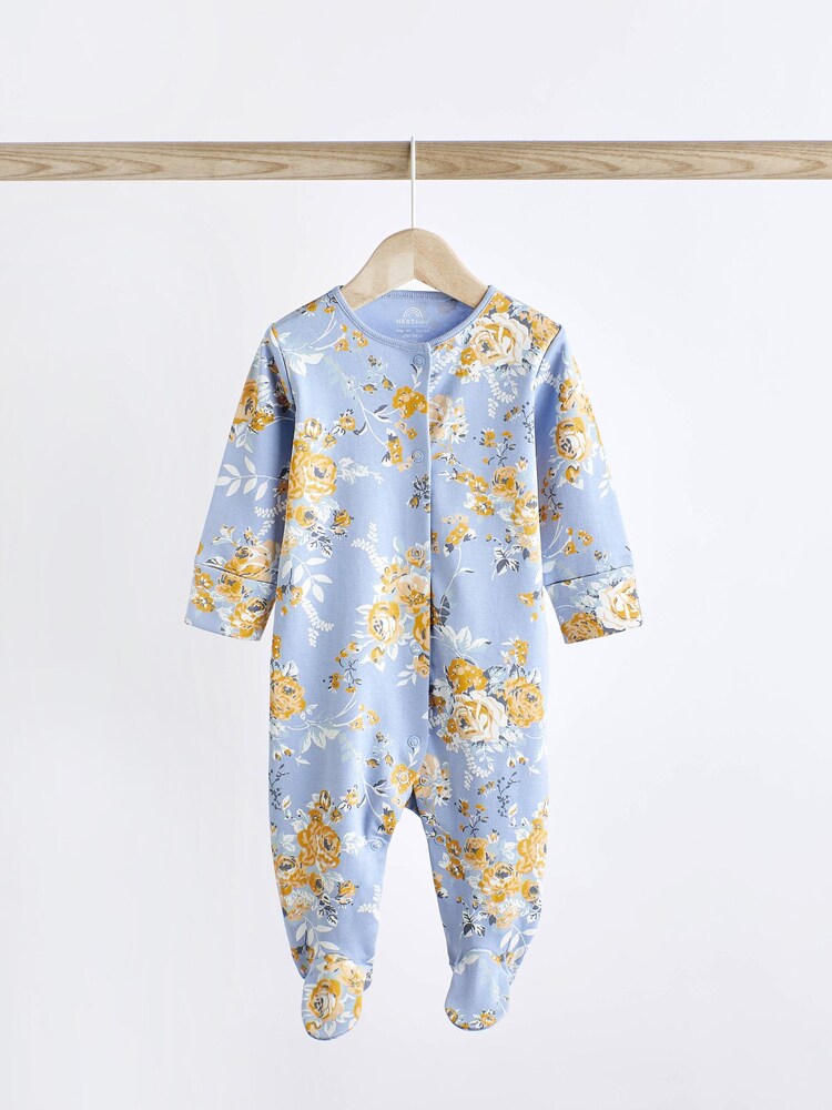 Ochre Yellow Baby Footed Sleepsuits 5 Pack (0-2yrs) - Image 6 of 16