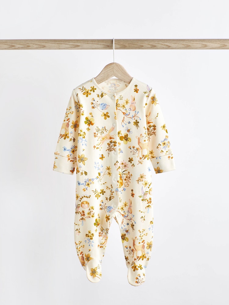 Ochre Yellow Baby Footed Sleepsuits 5 Pack (0-2yrs) - Image 7 of 16