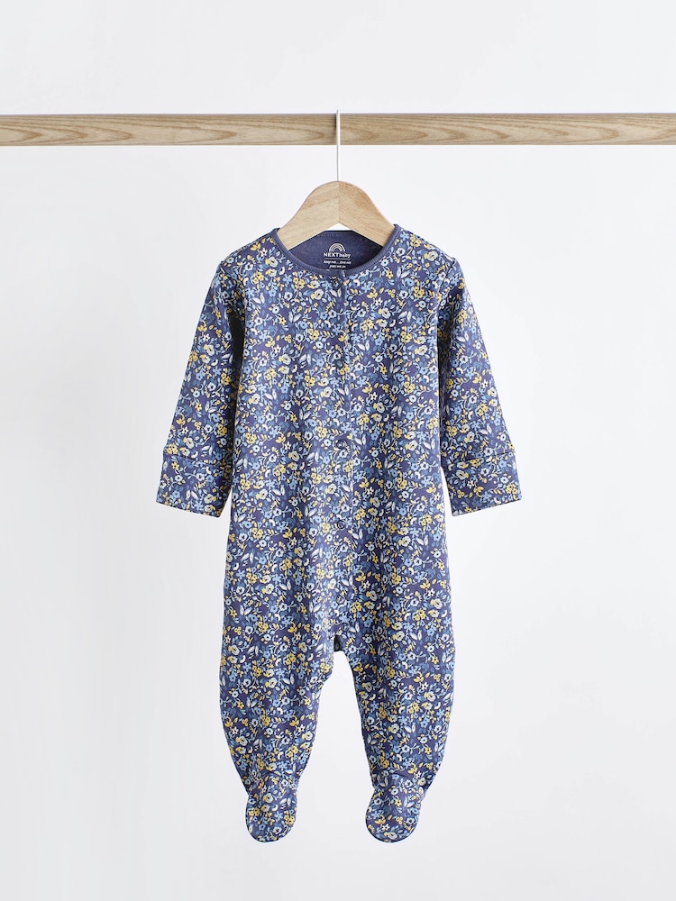 Ochre Yellow Baby Footed Sleepsuits 5 Pack (0-2yrs) - Image 9 of 16