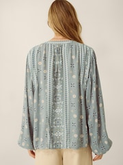 Monsoon Blue Bonny Printed Blouson Blouse - Image 3 of 4