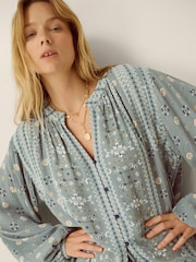 Monsoon Blue Bonny Printed Blouson Blouse - Image 4 of 4