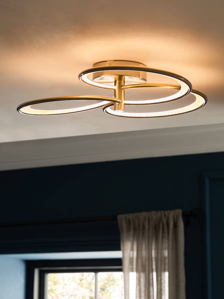 Brass Raya Fitting Flush Ceiling Light - Image 1 of 6