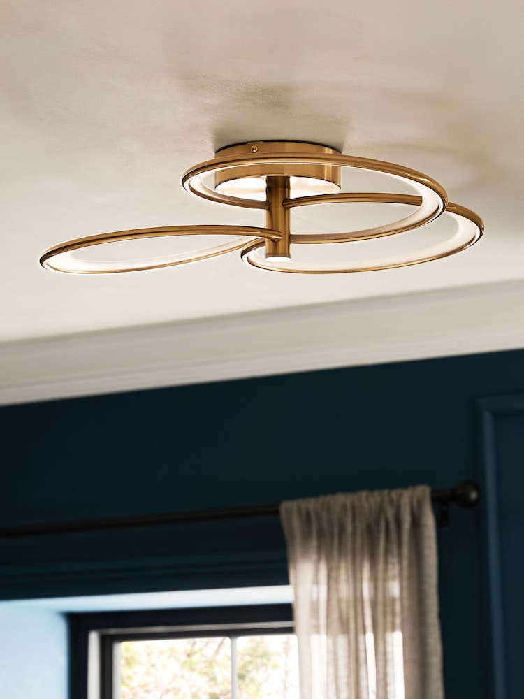 Brass Raya Fitting Flush Ceiling Light - Image 2 of 6