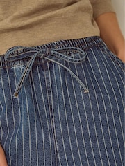 Monsoon Blue Katja Drawstring Pinstripe Barrel Jeans - Image 3 of 5