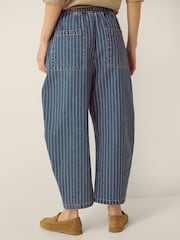 Monsoon Blue Katja Drawstring Pinstripe Barrel Jeans - Image 4 of 5